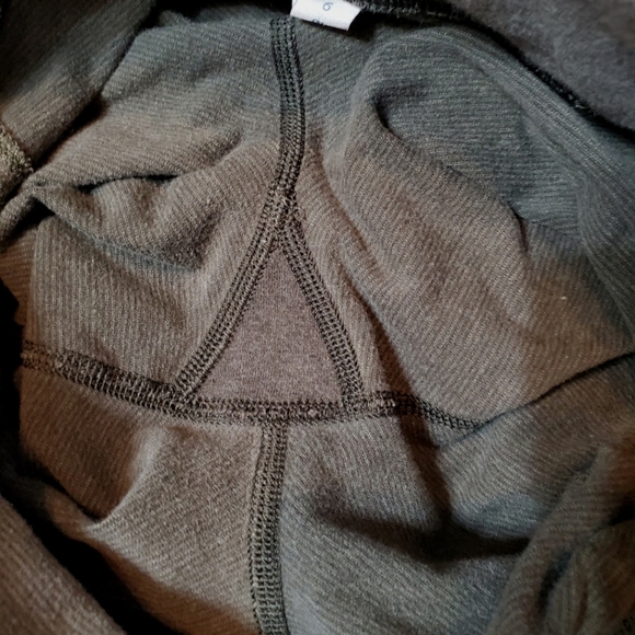 Lululemon Refine Crop. Capri. Small stripes. Olive green. Jogger style. Size 6. - Picture 11 of 16